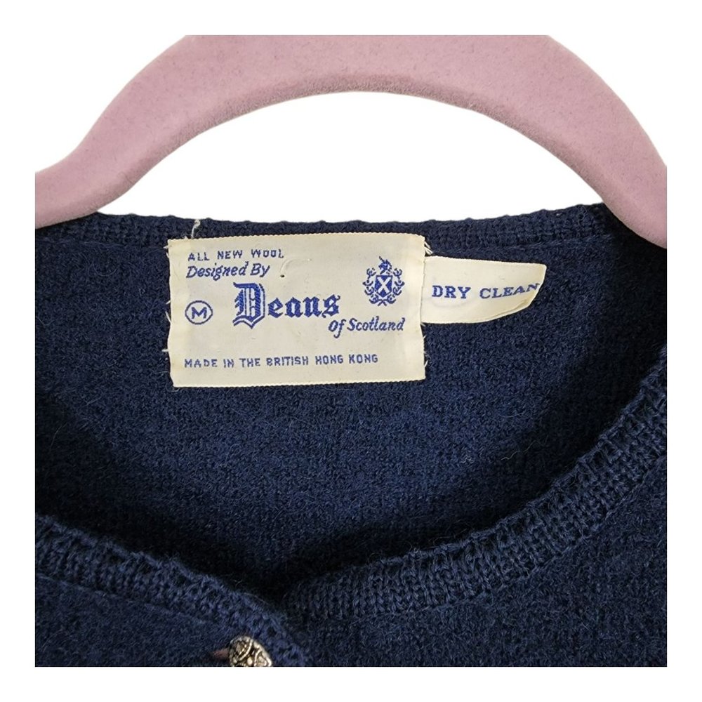 Deans of Scotland M Made in British Hong Kong All New Wool VINTAGE cardigan EUC - Picture 4 of 6
